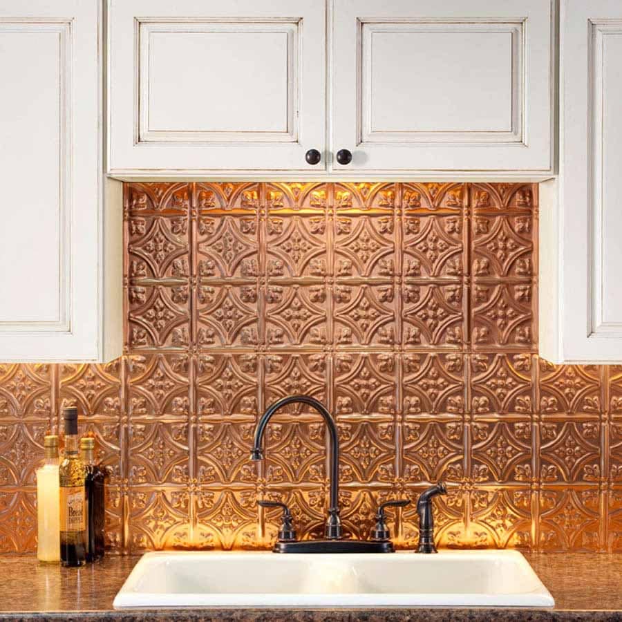 Fasade Backsplash - Traditional 1 in Polished Copper