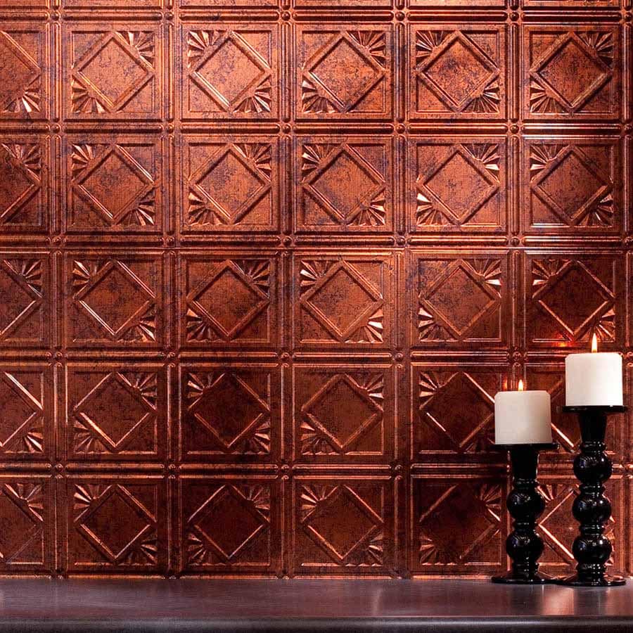 Fasade Backsplash - Traditional 4 in Moonstone Copper