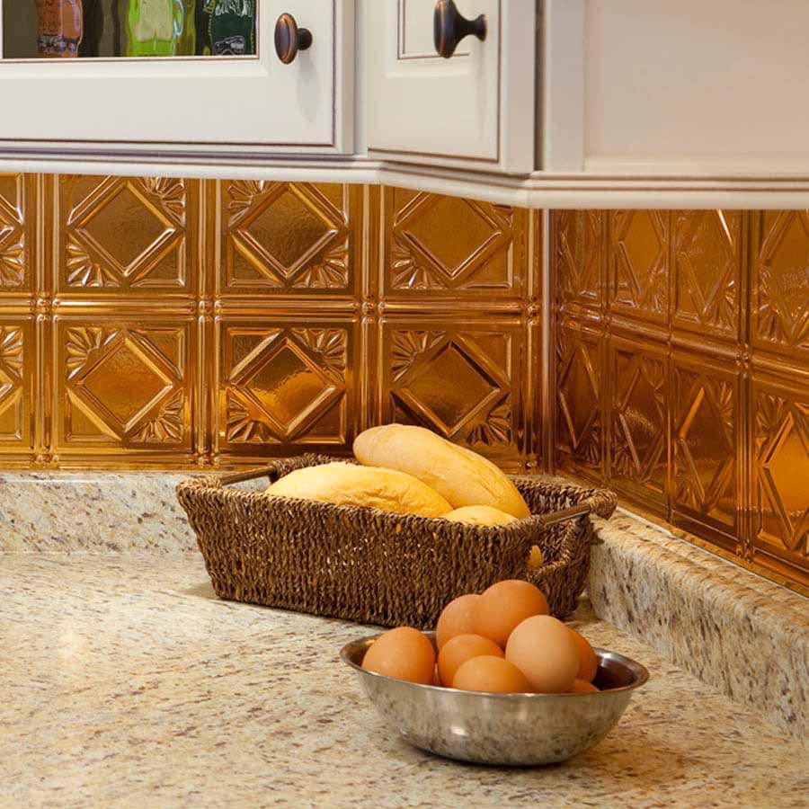 Fasade Backsplash - Traditional 4 in Polished Copper