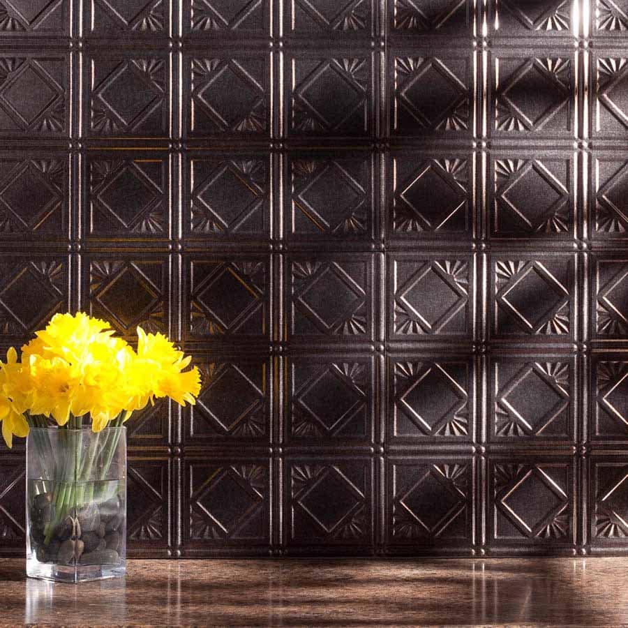 Fasade Backsplash - Traditional 4 in Smoked Pewter