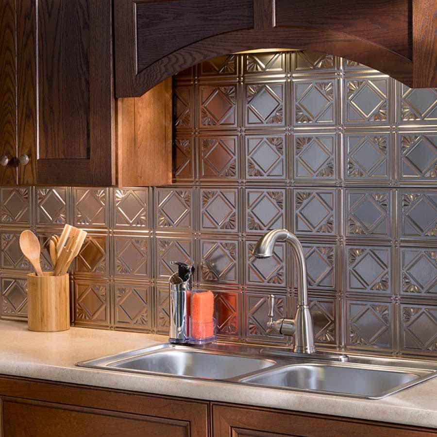 Fasade Backsplash - Traditional 4 in Brushed Nickel