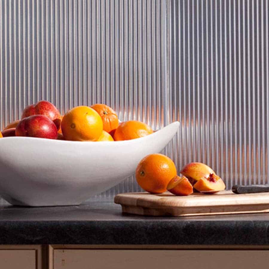 Fasade Backsplash - Rib in Brushed Aluminum