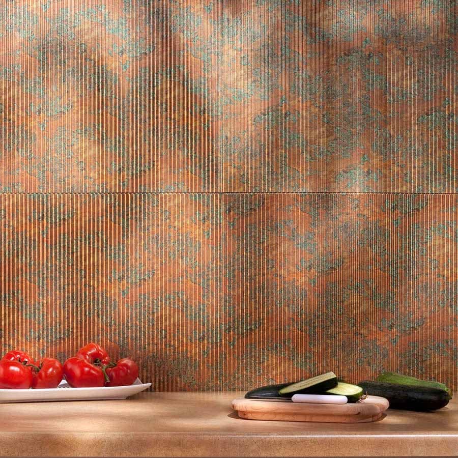 Fasade Backsplash - Rib in Copper Fantasy