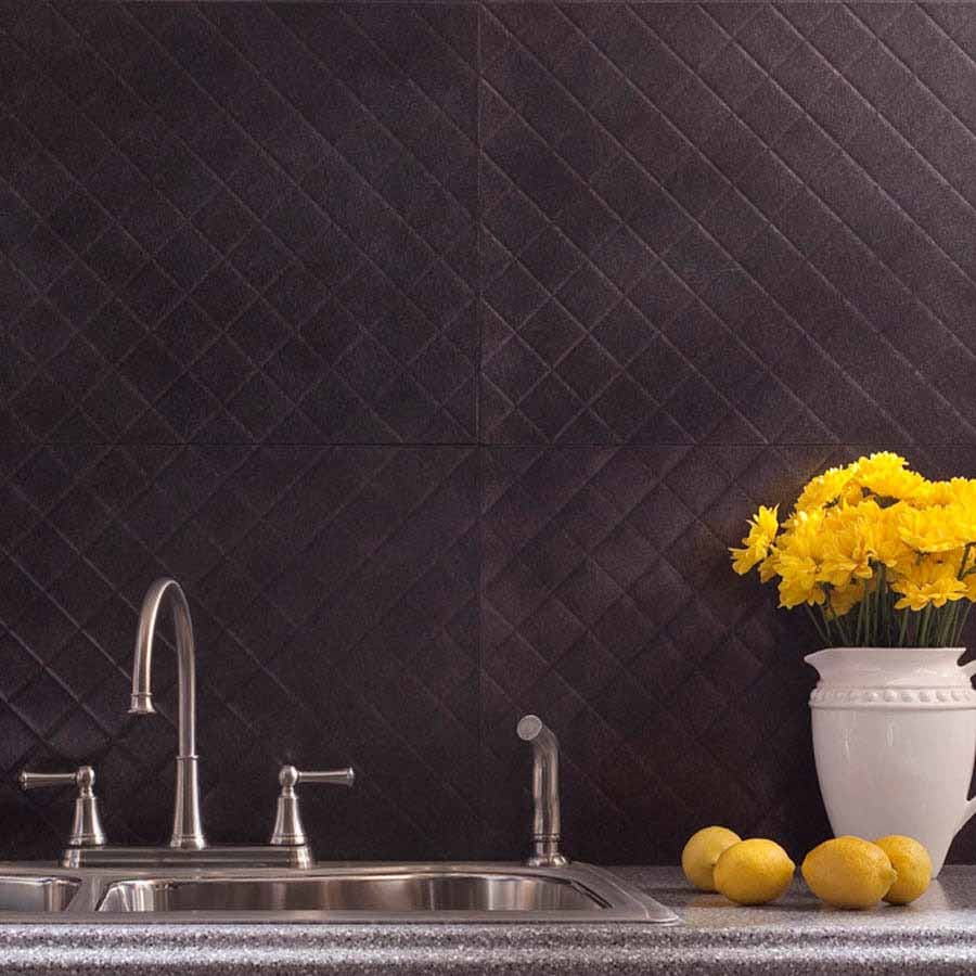Fasade Backsplash - Quilted in Smoked Pewter