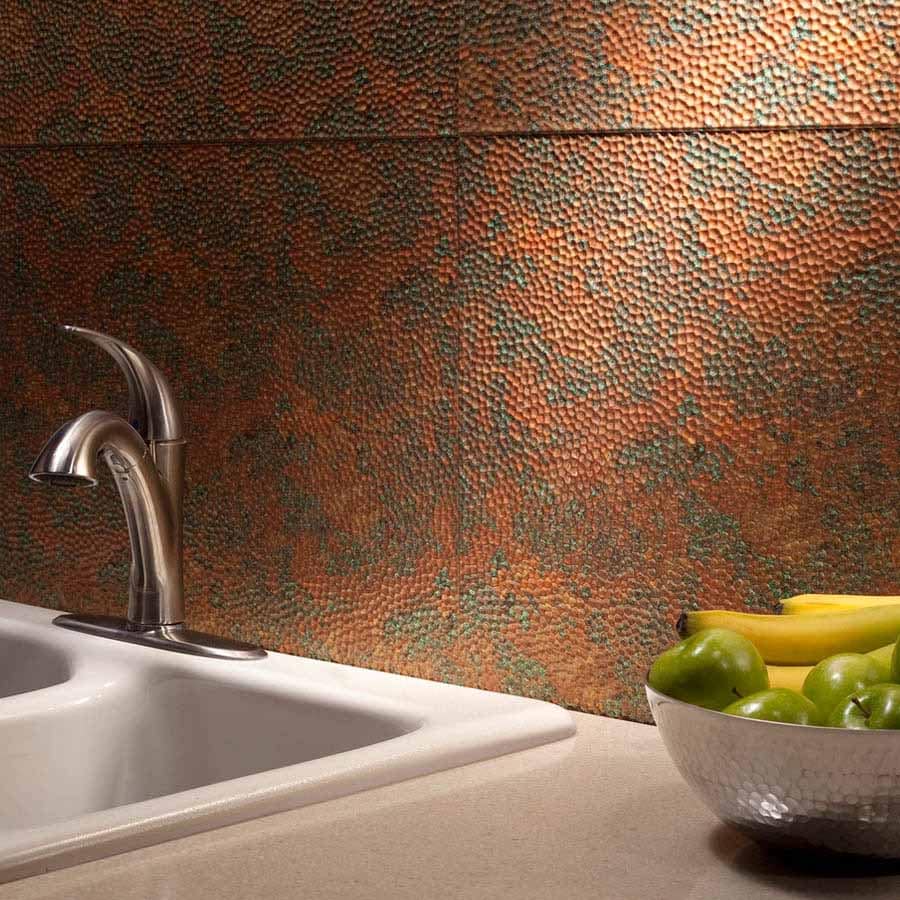 Fasade Backsplash - Hammered in Copper Fantasy
