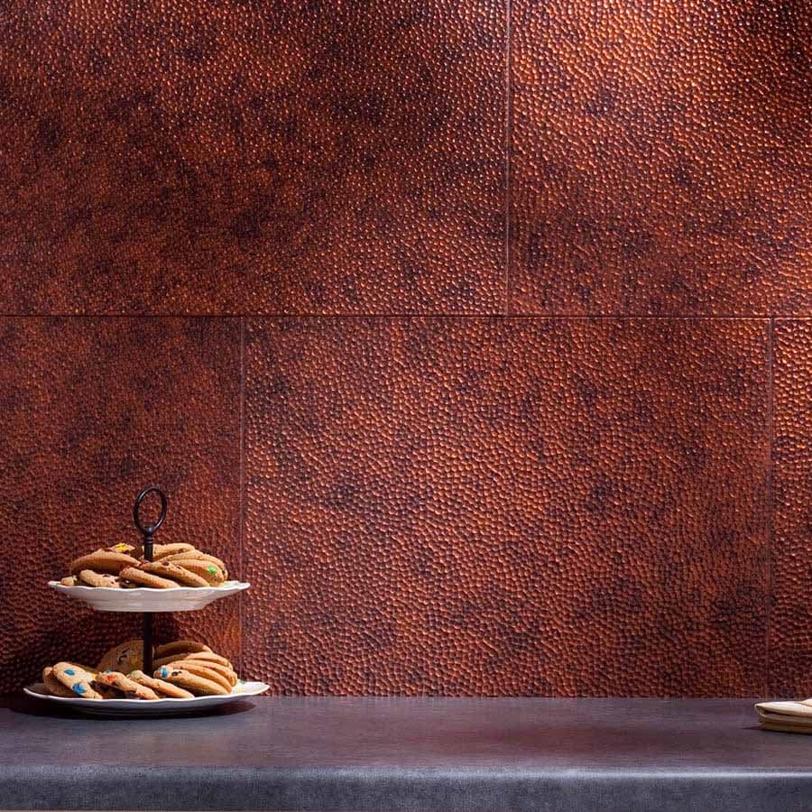 Fasade Backsplash - Hammered in Moonstone Copper