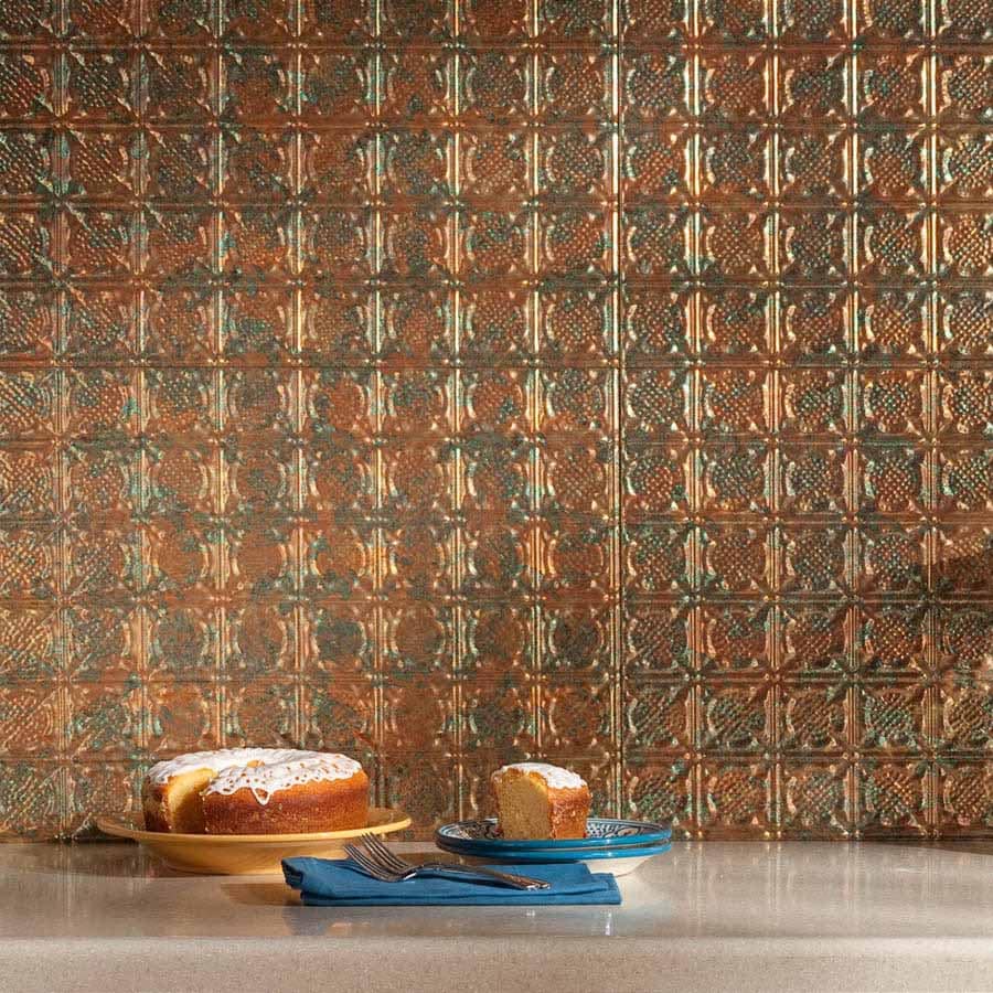 Fasade Backsplash - Traditional 6 in Copper Fantasy