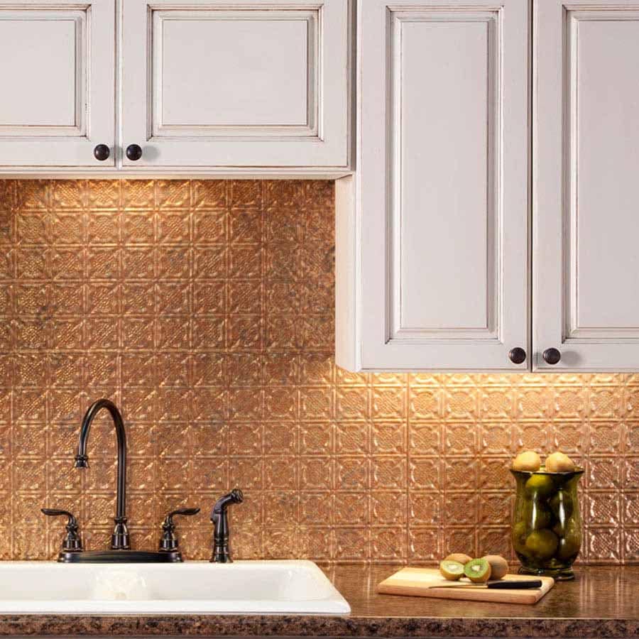 Fasade Backsplash - Traditional 6 in Cracked Copper