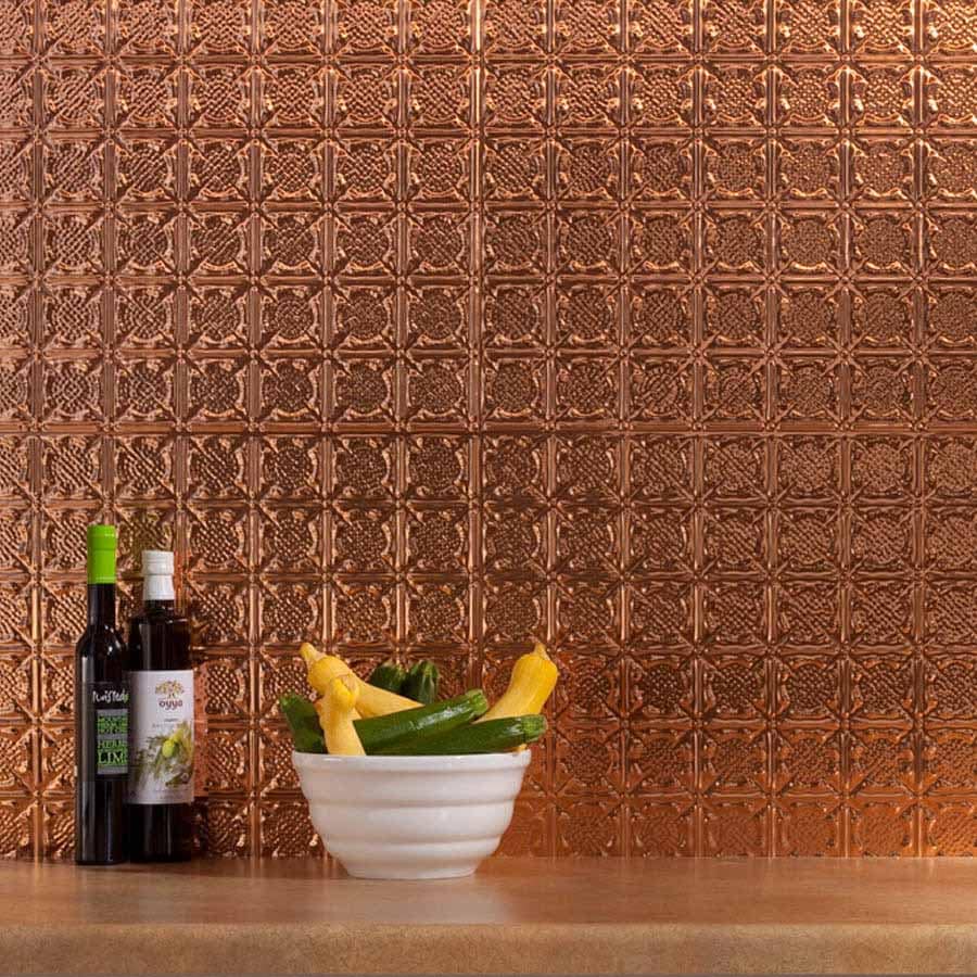Fasade Backsplash - Traditional 6 in Polished Copper
