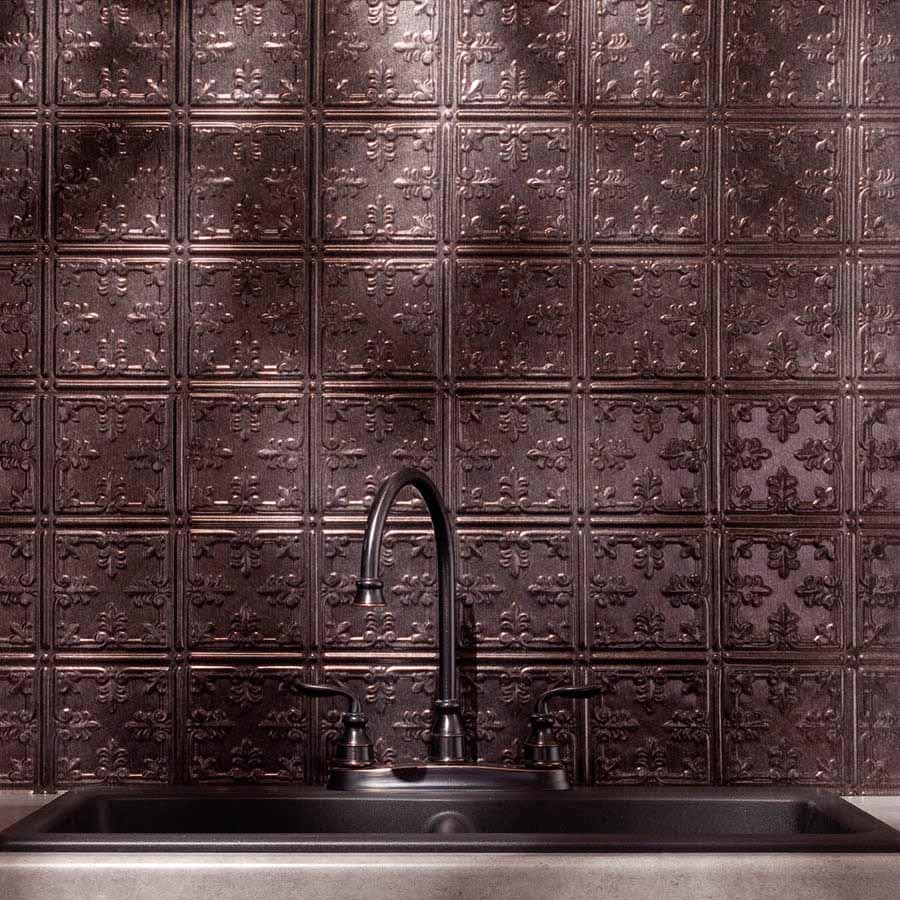Fasade Backsplash - Traditional 10 in Smoked Pewter