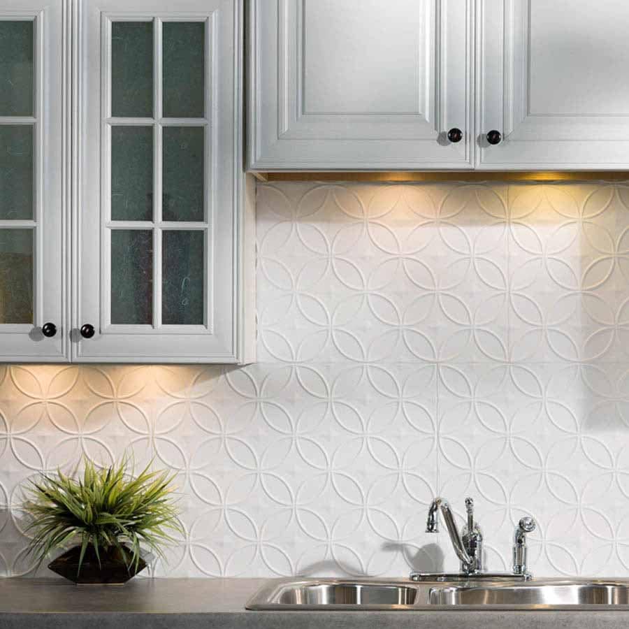 Fasade Backsplash - Rings in Matte White