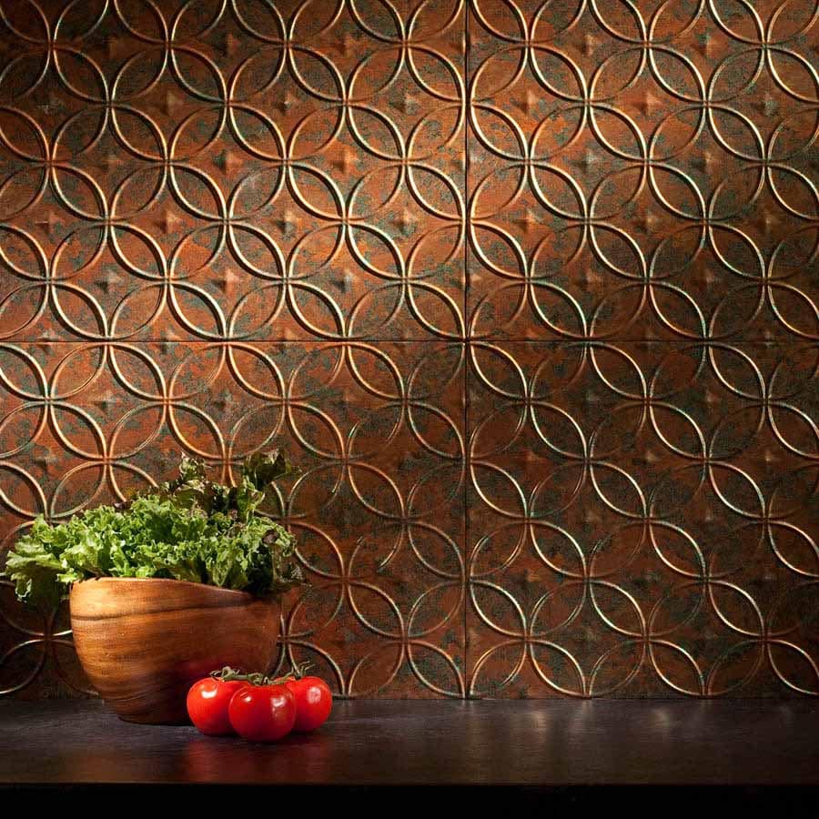 Fasade Backsplash - Rings in Copper Fantasy