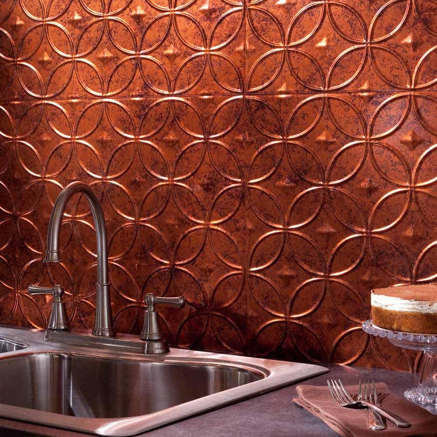 Fasade Backsplash - Rings in Moonstone Copper