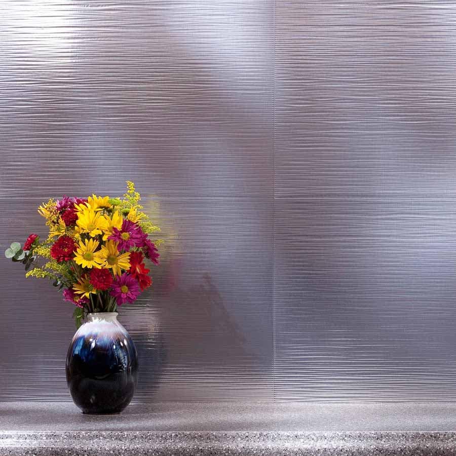Fasade Backsplash - Ripple in Brushed Aluminum