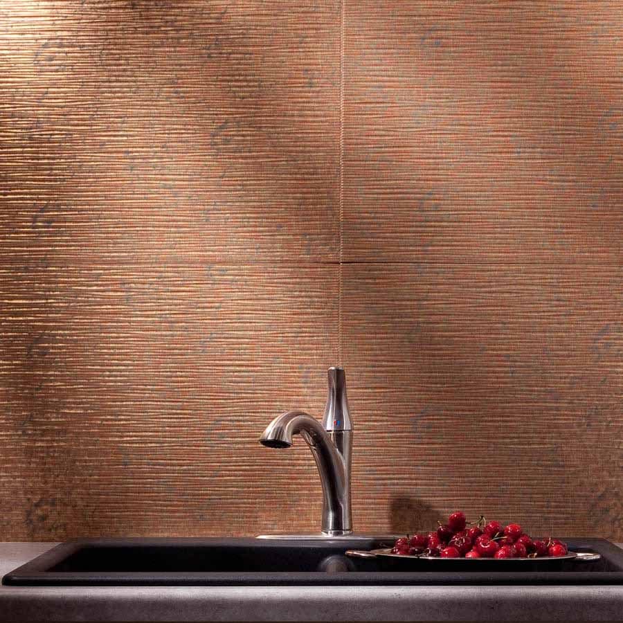 Fasade Backsplash - Ripple in Cracked Copper
