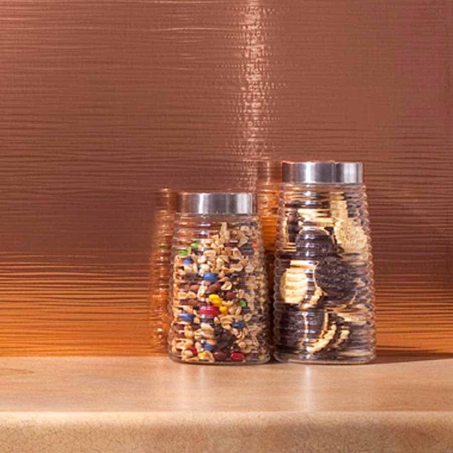 Fasade Backsplash - Ripple in Polished Copper