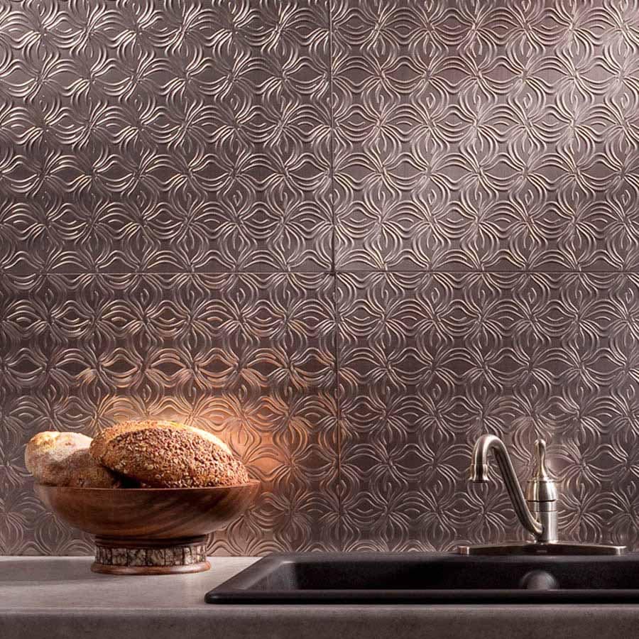 Fasade Backsplash - Lotus in Brushed Nickel
