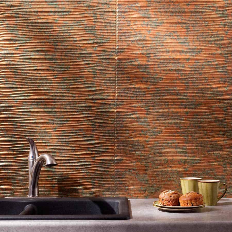 Fasade Backsplash - Waves in Copper Fantasy