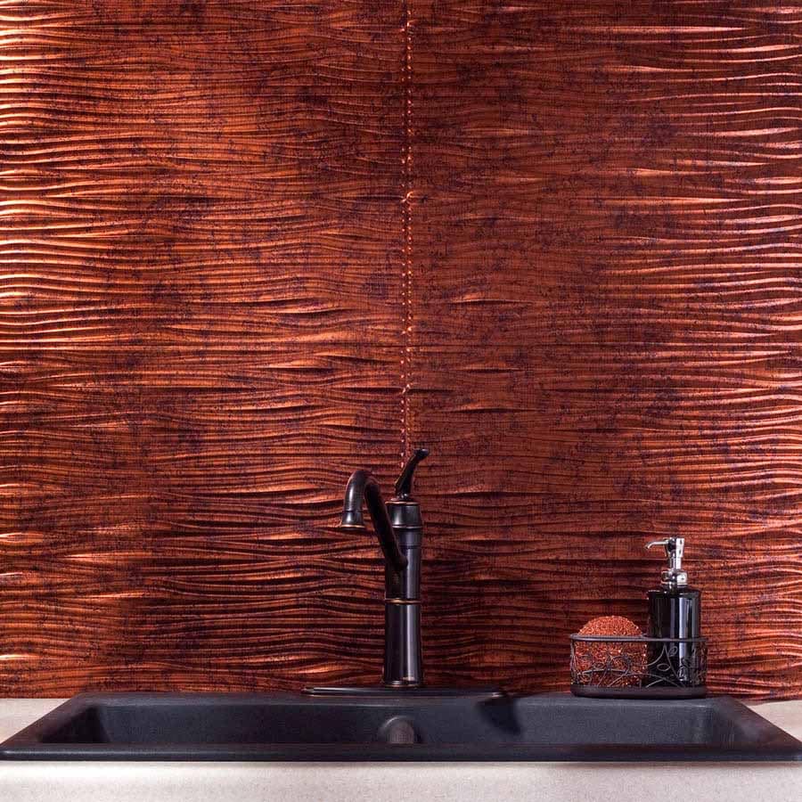 Fasade Backsplash - Waves in Moonstone Copper