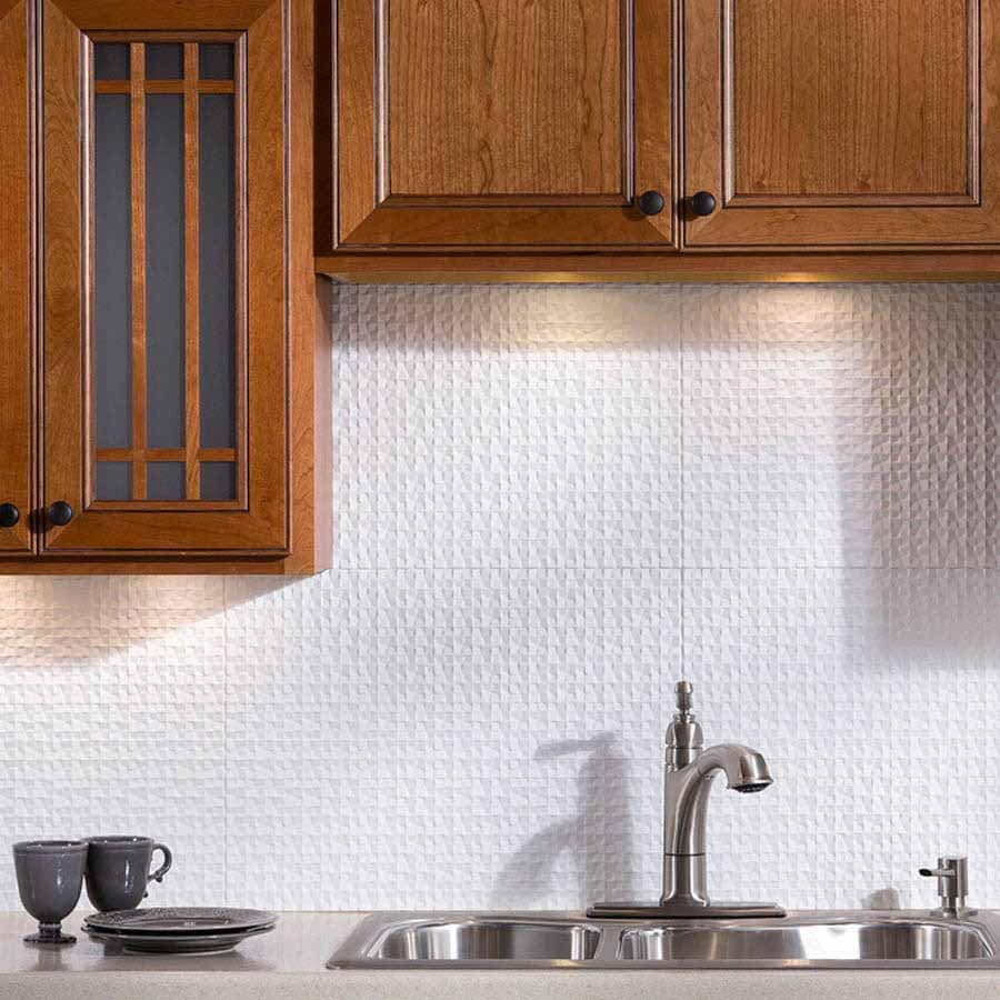 Fasade Backsplash - Terrain in Matte White