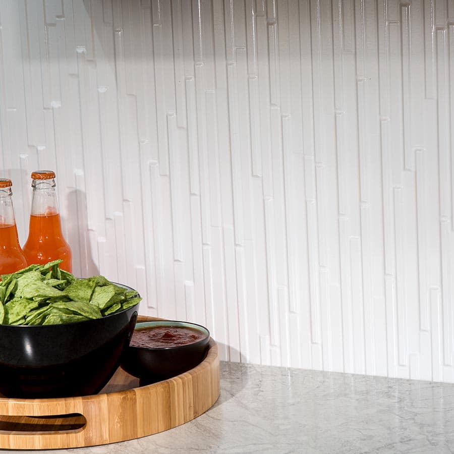 Fasade Backsplash - Skyline in Gloss White