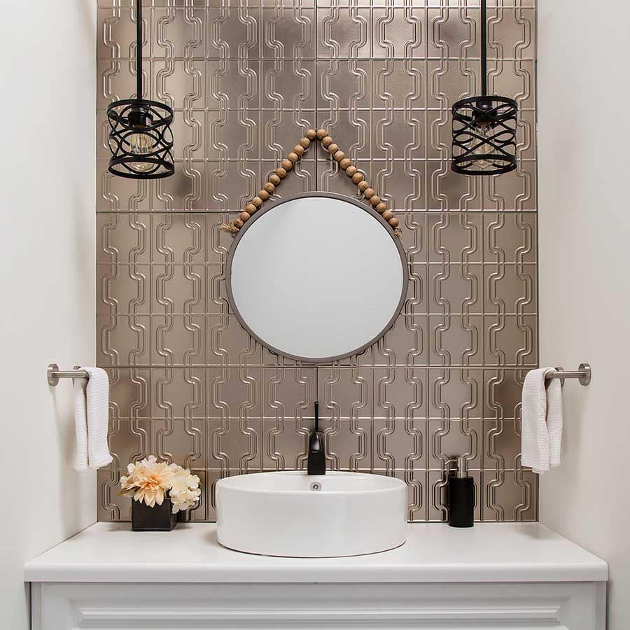 Fasade Backsplash - Chain in Brushed Nickel