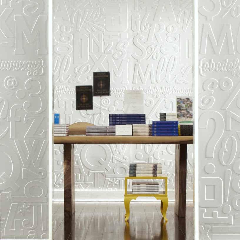 Fasade Wall Panel-Alphabet in Matte White