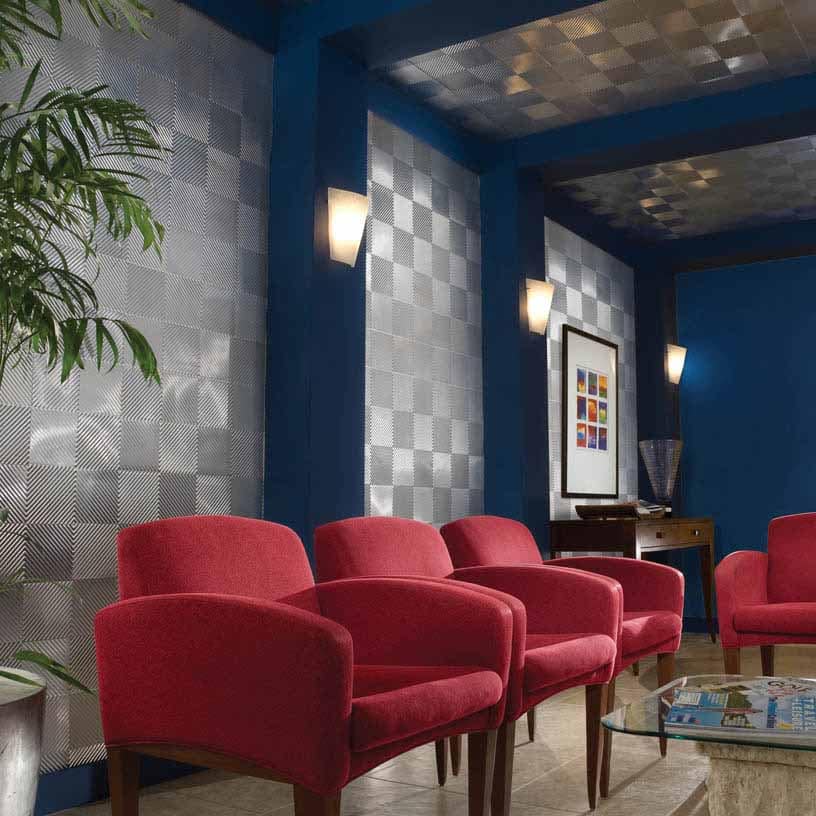 Fasade Wall Panel-Quattro in Brushed Aluminum