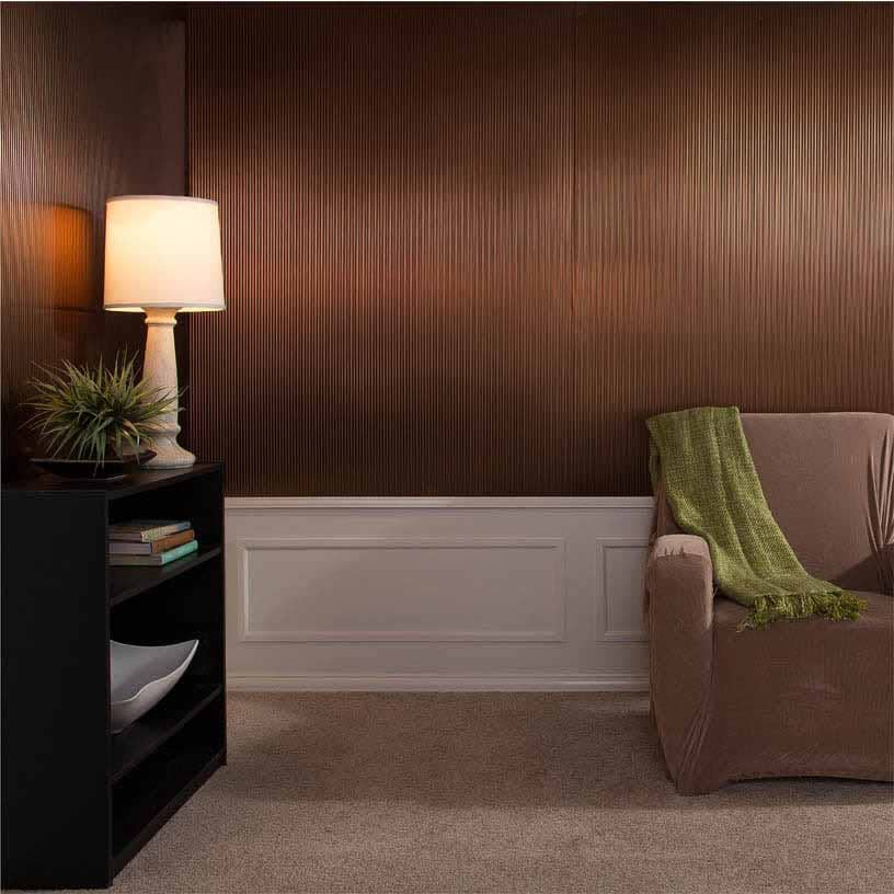 Fasade Wall Panel-Rib in Oil-Rubbed Bronze