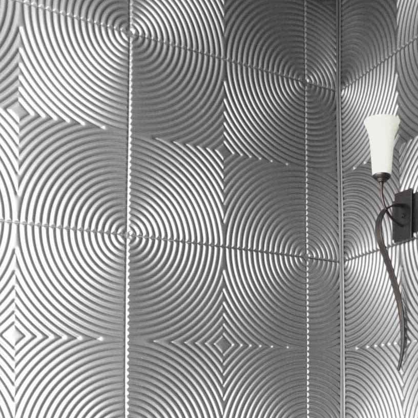 Fasade Wall Panel-Echo in Brushed Aluminum