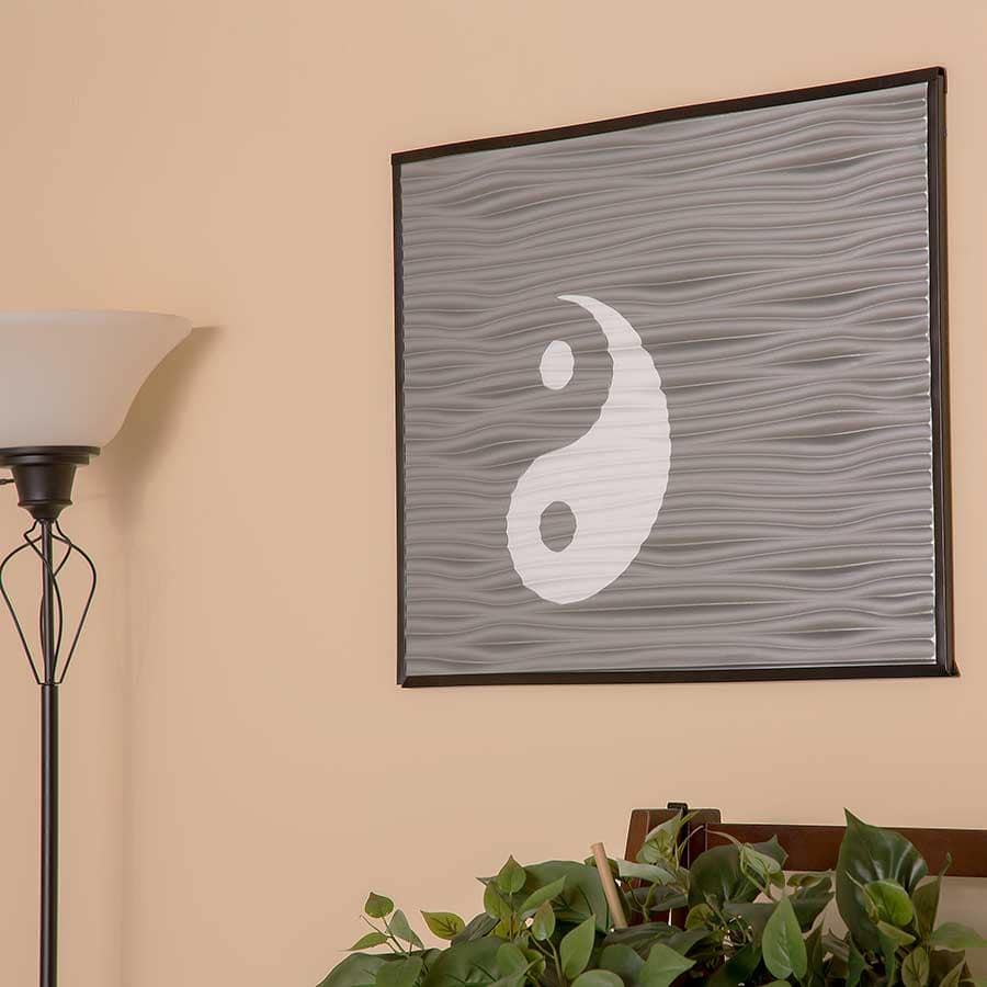 Wall Art with Fasade Dunes Panels (Argent Silver and Matte White)