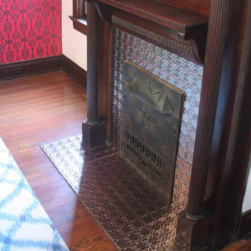 Fireplace with Traditional 6 in Brushed Aluminum