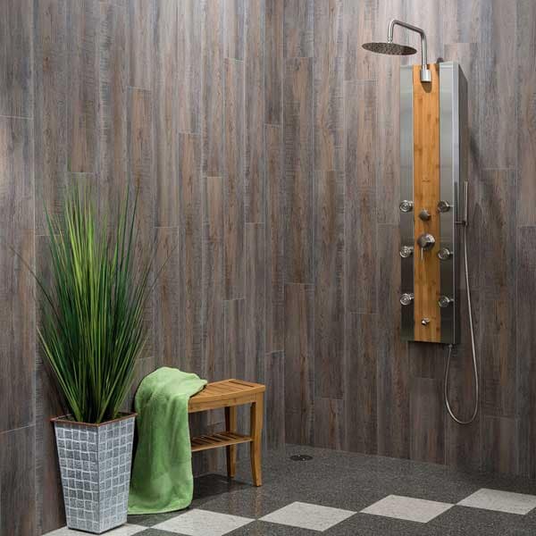 Natural Oak plank shower