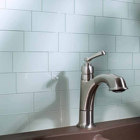Aspect Backsplash-3x6 Glass Tile in Glacier