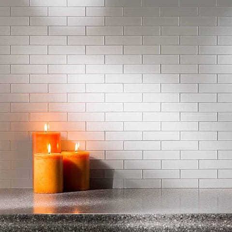 Aspect Backsplash-Mini Subway in Frost Glass Matted