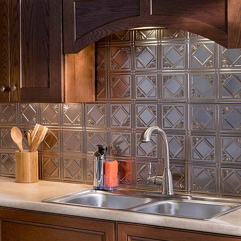 Fasade Backsplash - Traditional 4 in Brushed Nickel