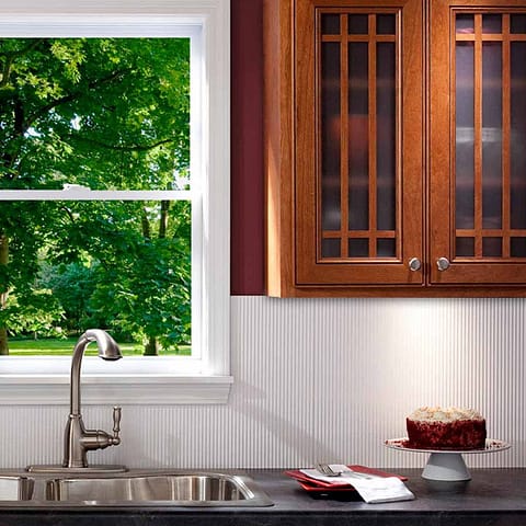 Fasade Backsplash - Rib in Gloss White