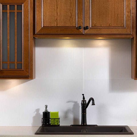 Fasade Backsplash - Rib in Matte White