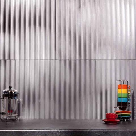 Fasade Backsplash - Rib in Argent Silver