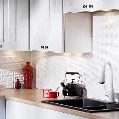 Fasade Backsplash - Miniquattro in Matte White