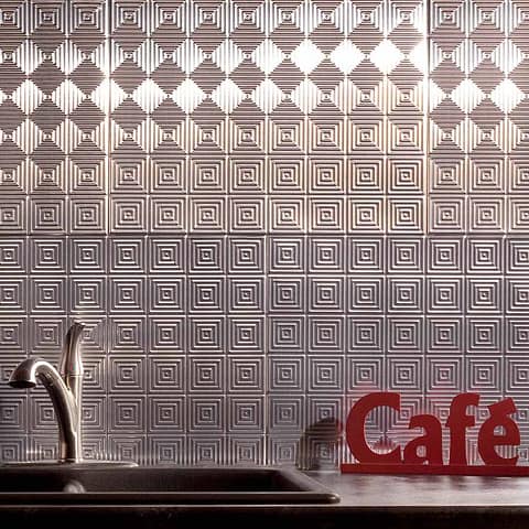 Fasade Backsplash - Miniquattro in Brushed Aluminum