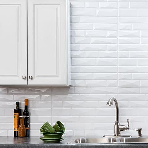 Fasade Backsplash - Vista in Gloss White