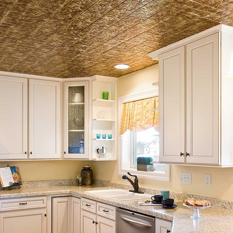 Fasade Ceiling Tile-2x4 Direct Apply-Traditional 1 in Bermuda Bronze