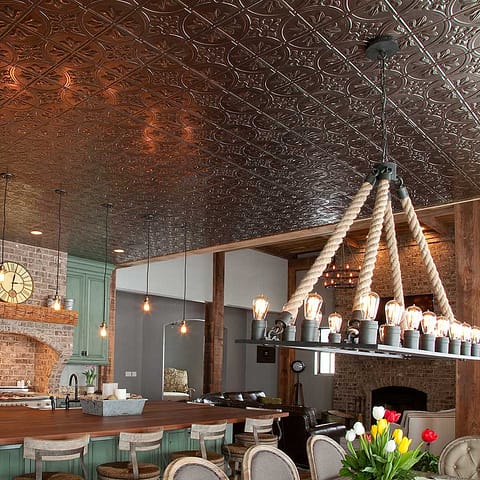 Fasade Ceiling Tile-2x4 Direct Apply-Traditional 2 in Brushed Nickel