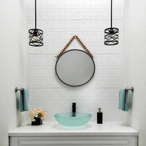 Fasade Backsplash - Chain in Matte White