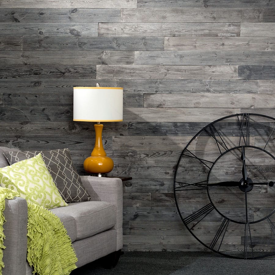 Rustic Grove - Wood Panel in Mixed Gray - Dark