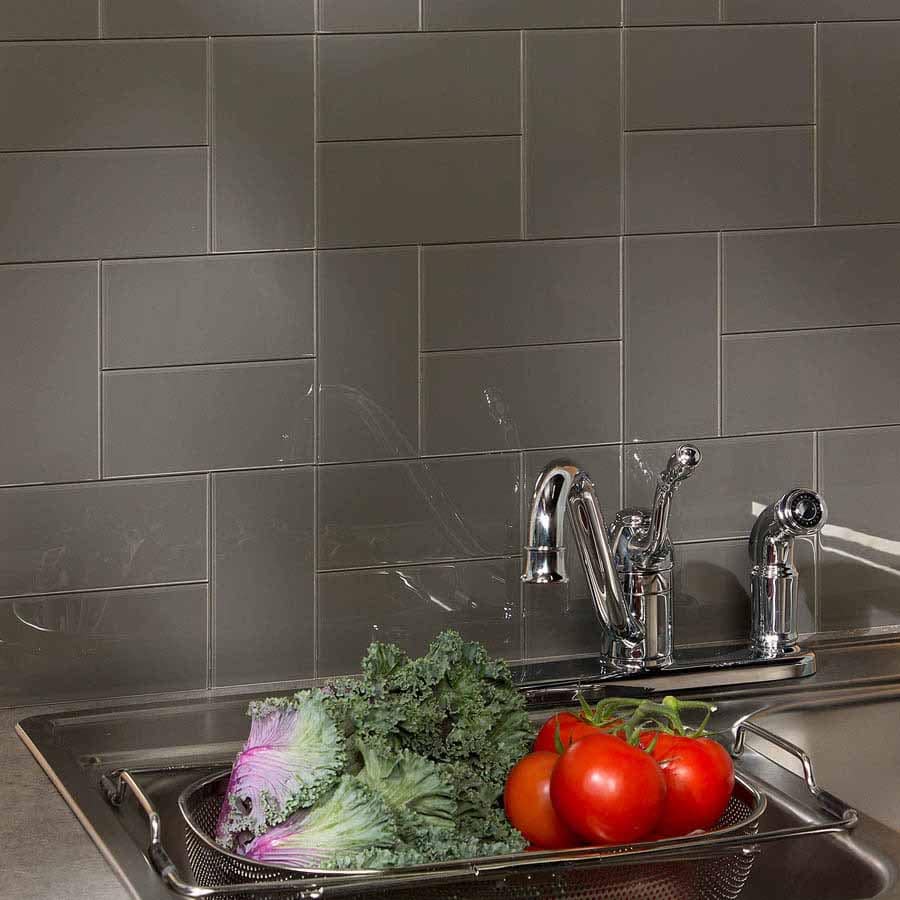 Aspect Backsplash-3x6 Glass Tile in Leather