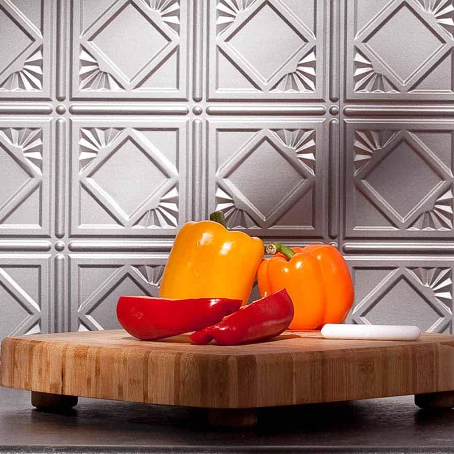 Fasade Backsplash - Traditional 4 in Argent Silver