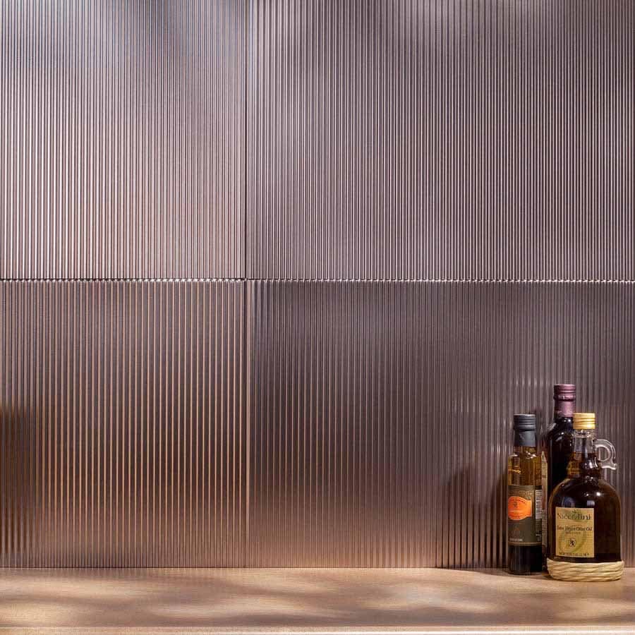 Fasade Backsplash - Rib in Brushed Nickel