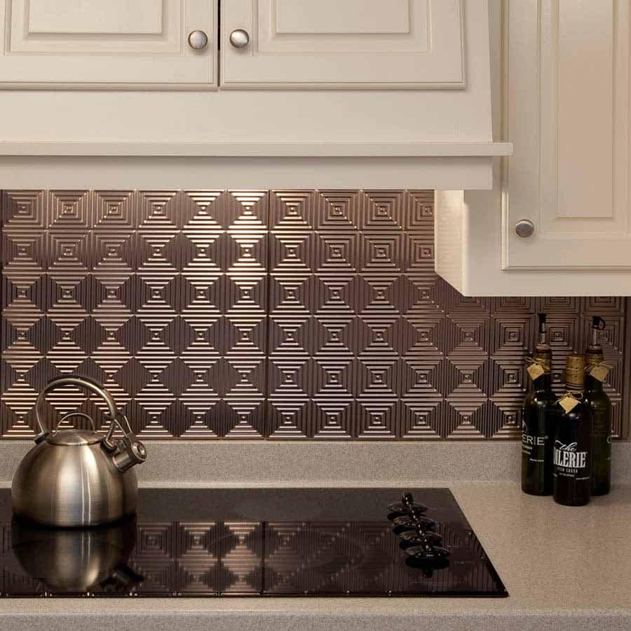 Fasade Backsplash - Miniquattro in Brushed Nickel
